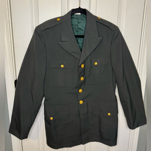 USGI US Army Class A Uniform Coat Size 40R AG 489 Green Poly Wool 1992 size 39. - Picture 1 of 13